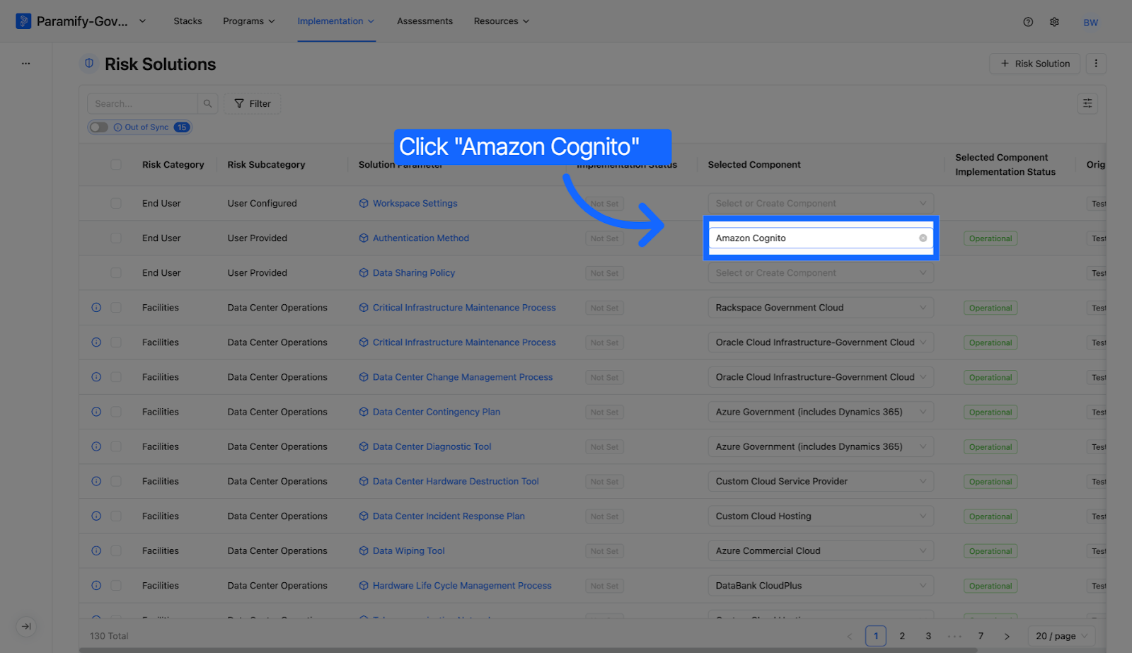 Select Amazon Cognito