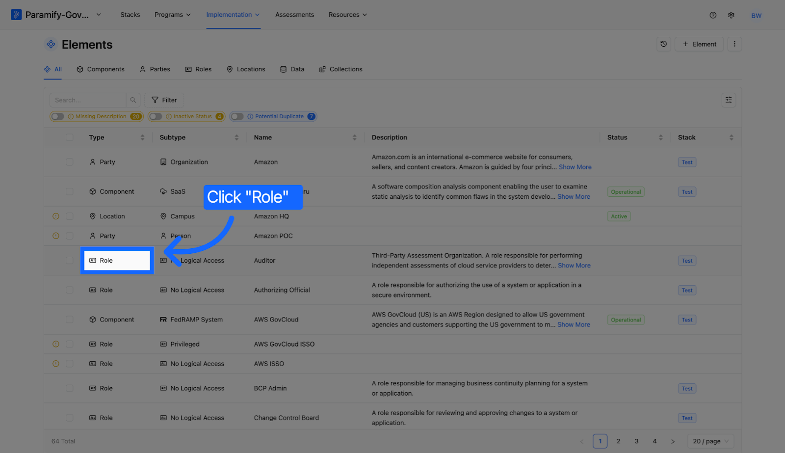 Access Role Item