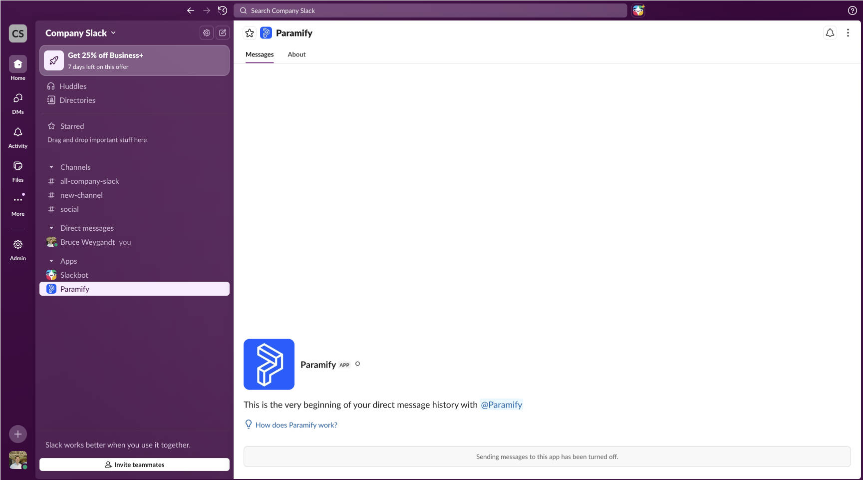 Paramify added as Slack app