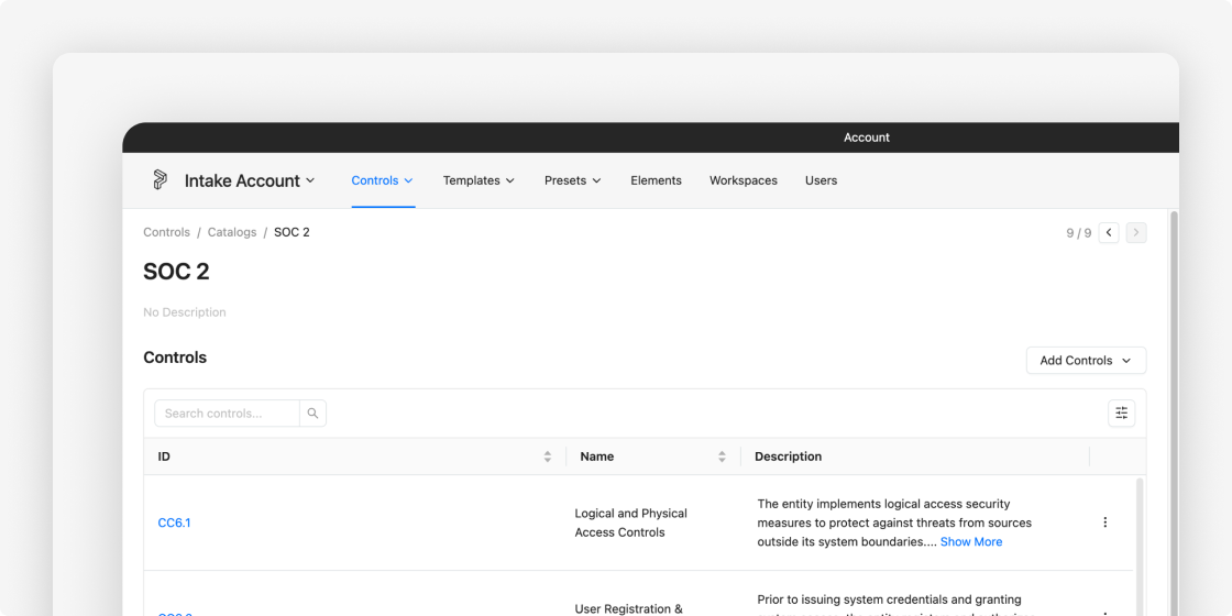 Manage Custom Control Catalogs